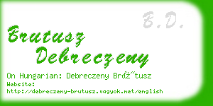 brutusz debreczeny business card